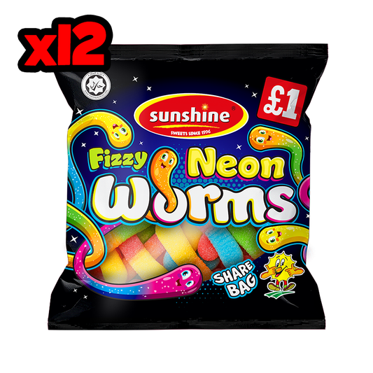 Fizzy Neon Worms - Share Bag