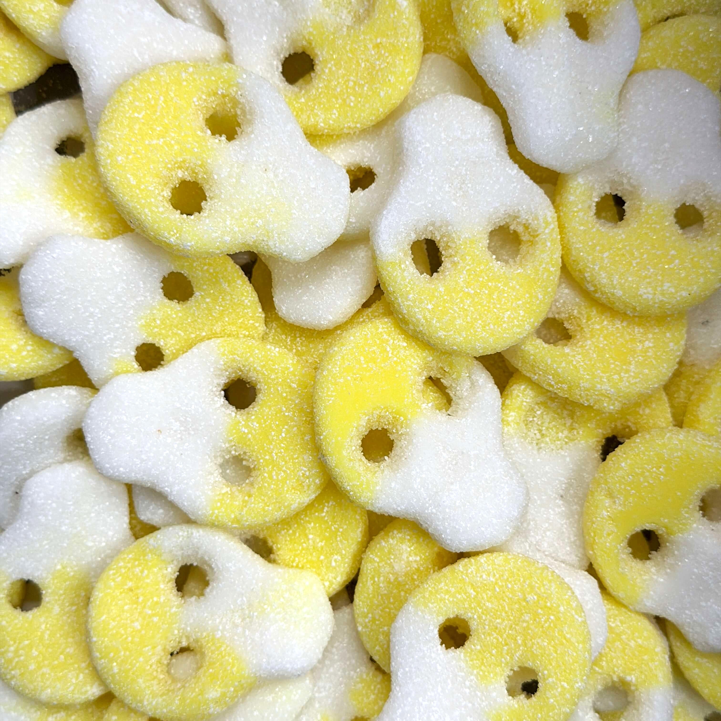 Vegan Fizzy White And Yellow Skulls - 1kg