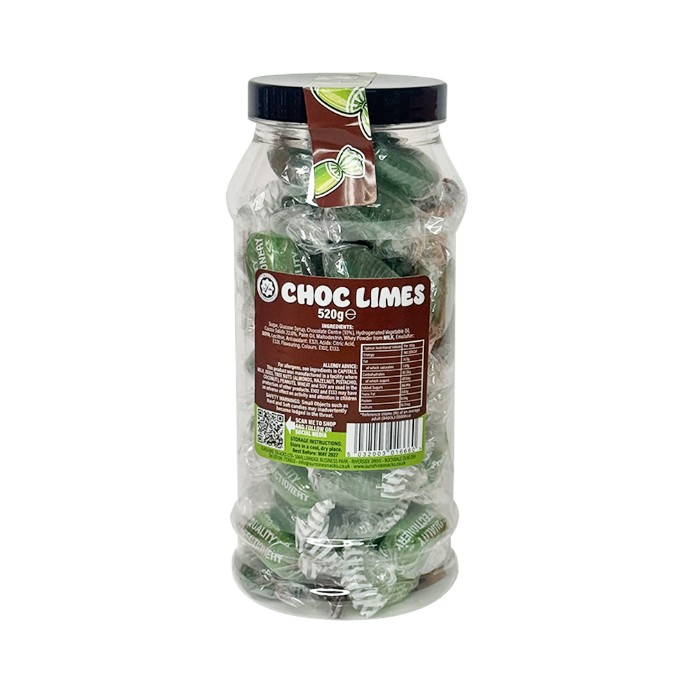 Choc Limes Retro Jar - 520g