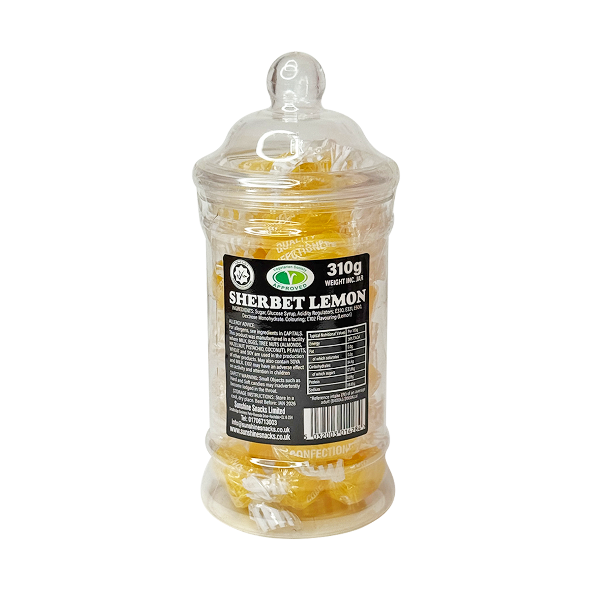 Sherbet Lemon 310g - Sweet Jar