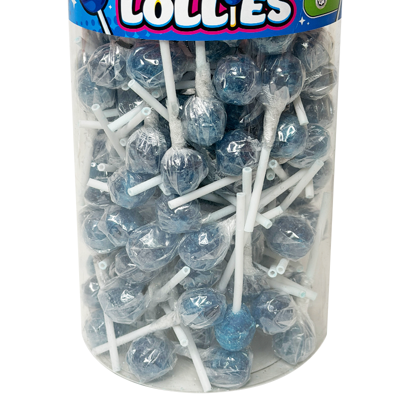 Sour Blue Razz Lollies Tub - 150 Lollies
