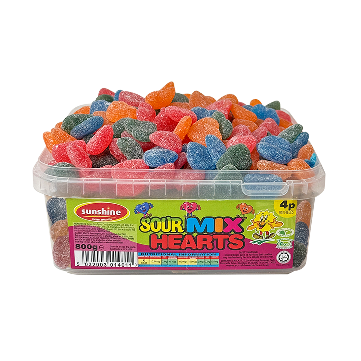Sour Mix Hearts Tub - 800g