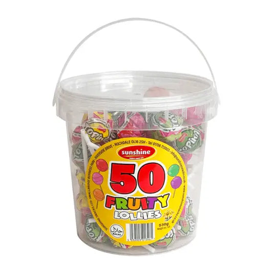 Fruit Flavour Lollies Bucket - x50