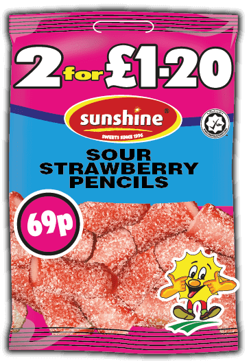 Sour Strawberry Pencils